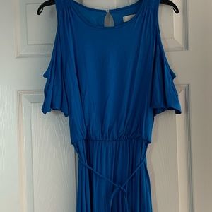 LOFT cold shoulder blue dress. Size M.